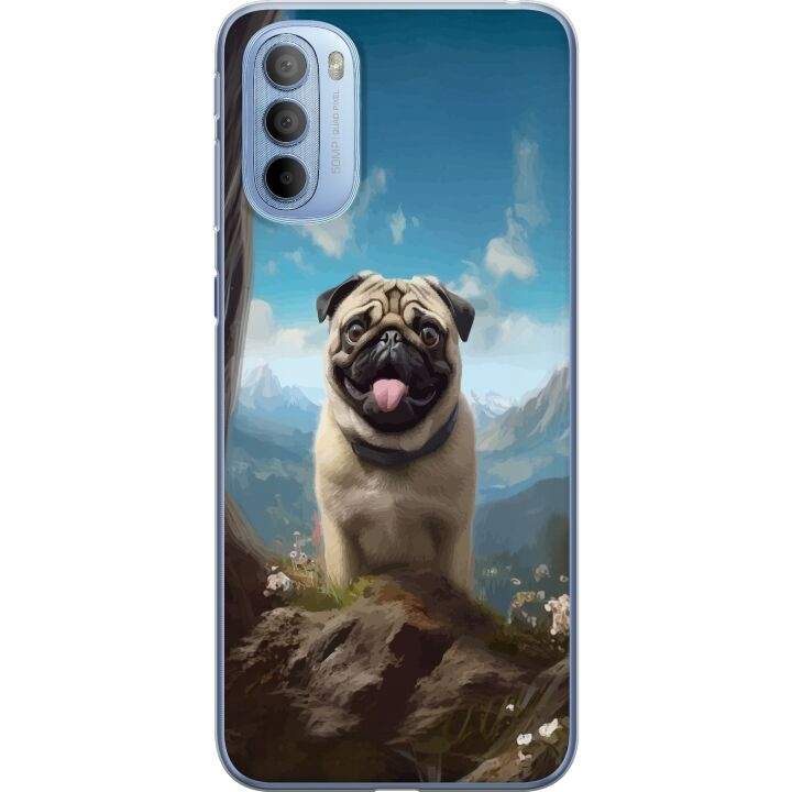 Mobiele hoes voor Motorola Moto G31 met Blije Hond ontwerp in de groep SMARTPHONE & TABLETS / Mobielbescherming / Motorola bij TP E-commerce Nordic AB (A54926)