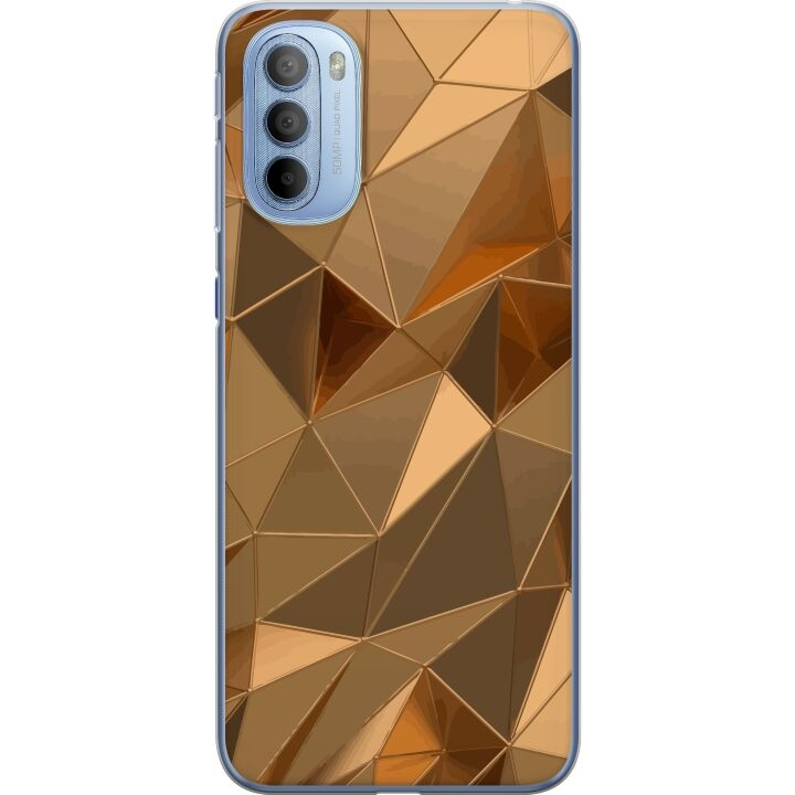 Mobiele hoes voor Motorola Moto G31 met 3D Goud ontwerp in de groep SMARTPHONE & TABLETS / Mobielbescherming / Motorola bij TP E-commerce Nordic AB (A54932)