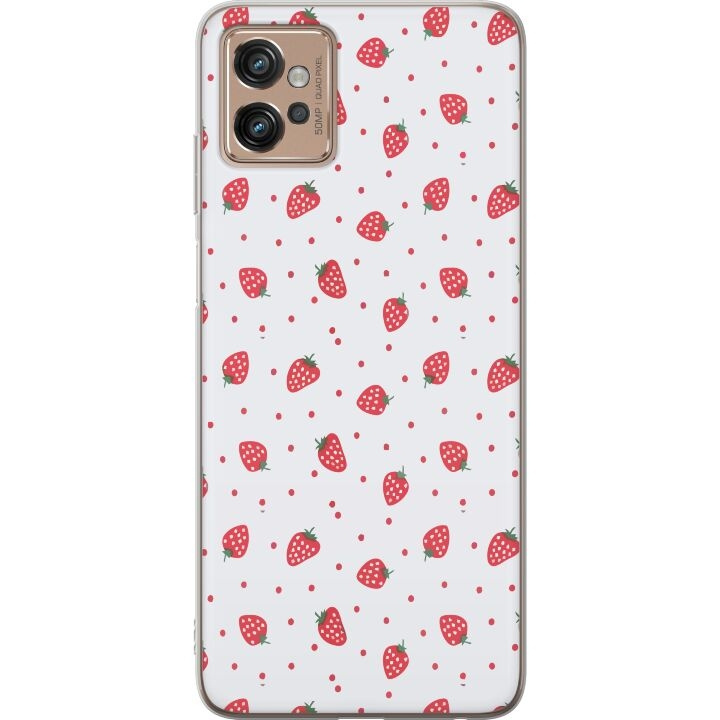 Mobiele hoes voor Motorola Moto G32 met Aardbeien ontwerp in de groep SMARTPHONE & TABLETS / Mobielbescherming / Motorola bij TP E-commerce Nordic AB (A54952)