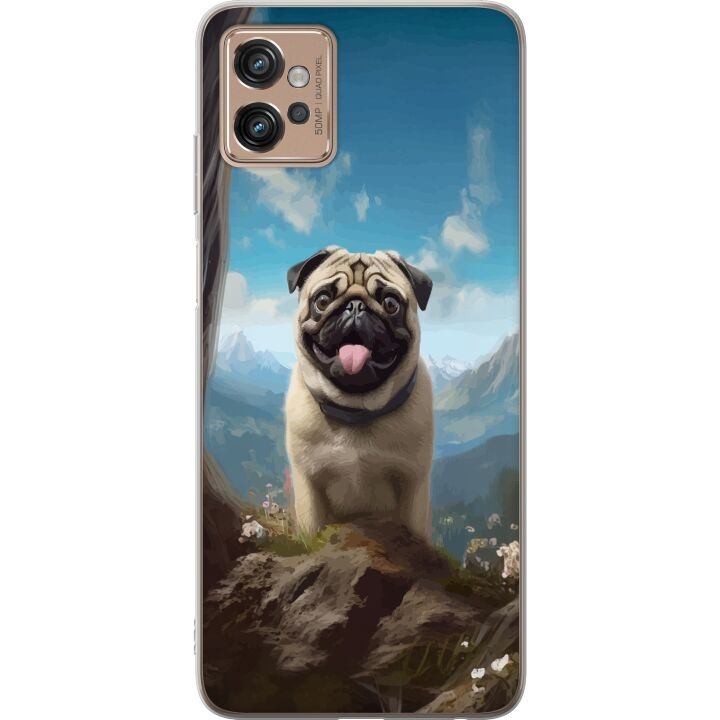 Mobiele hoes voor Motorola Moto G32 met Blije Hond ontwerp in de groep SMARTPHONE & TABLETS / Mobielbescherming / Motorola bij TP E-commerce Nordic AB (A54953)