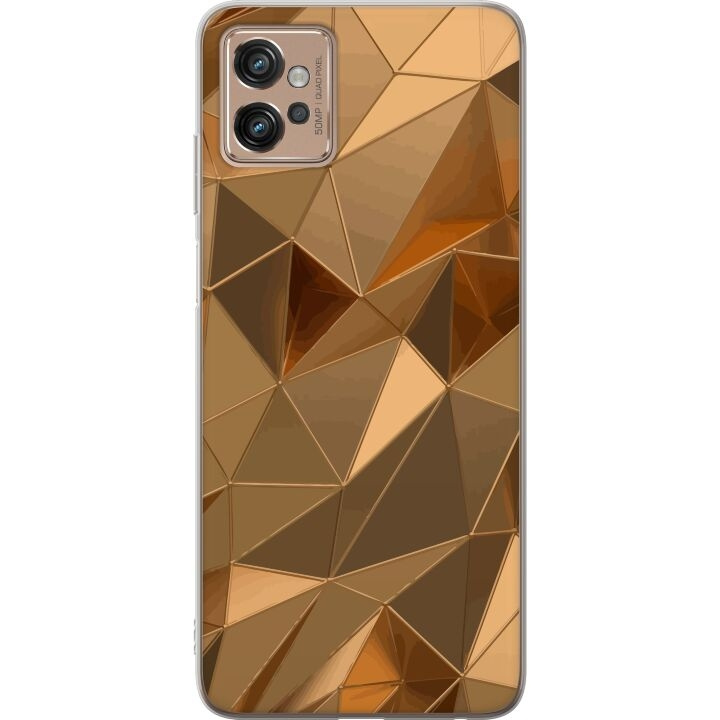 Mobiele hoes voor Motorola Moto G32 met 3D Goud ontwerp in de groep SMARTPHONE & TABLETS / Mobielbescherming / Motorola bij TP E-commerce Nordic AB (A54959)