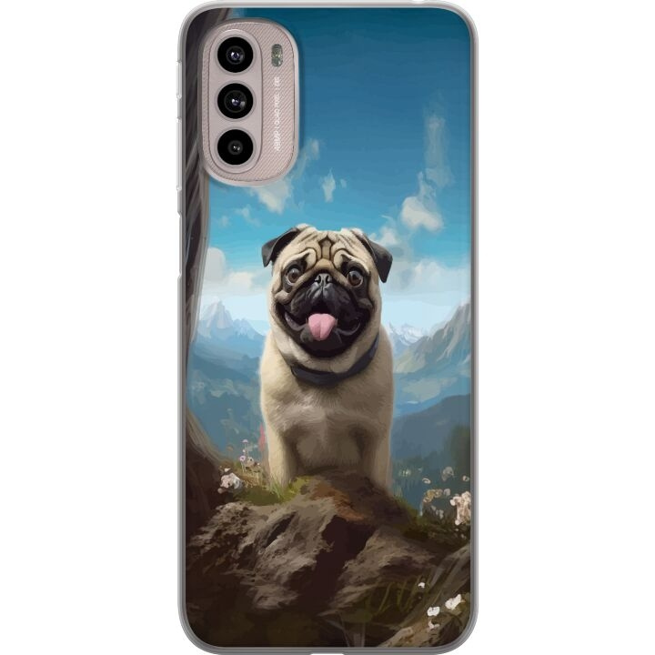 Mobiele hoes voor Motorola Moto G41 met Blije Hond ontwerp in de groep SMARTPHONE & TABLETS / Mobielbescherming / Motorola bij TP E-commerce Nordic AB (A55007)