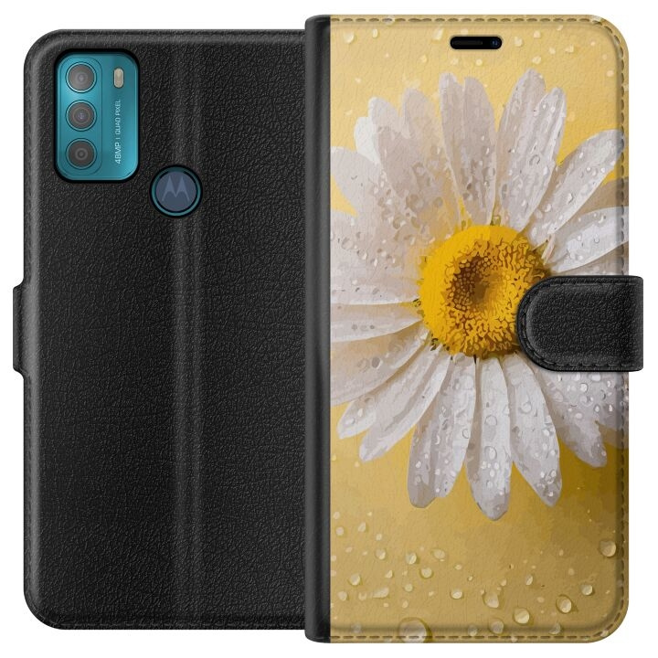 Portemonnee-hoesje voor Motorola Moto G50 met Porseleinbloem ontwerp in de groep SMARTPHONE & TABLETS / Mobielbescherming / Motorola bij TP E-commerce Nordic AB (A55016)