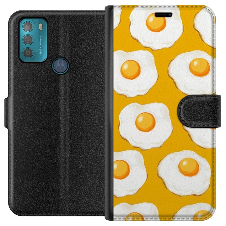 Portemonnee-hoesje voor Motorola Moto G50 met Gebakken ei ontwerp in de groep SMARTPHONE & TABLETS / Mobielbescherming / Motorola bij TP E-commerce Nordic AB (A55018)