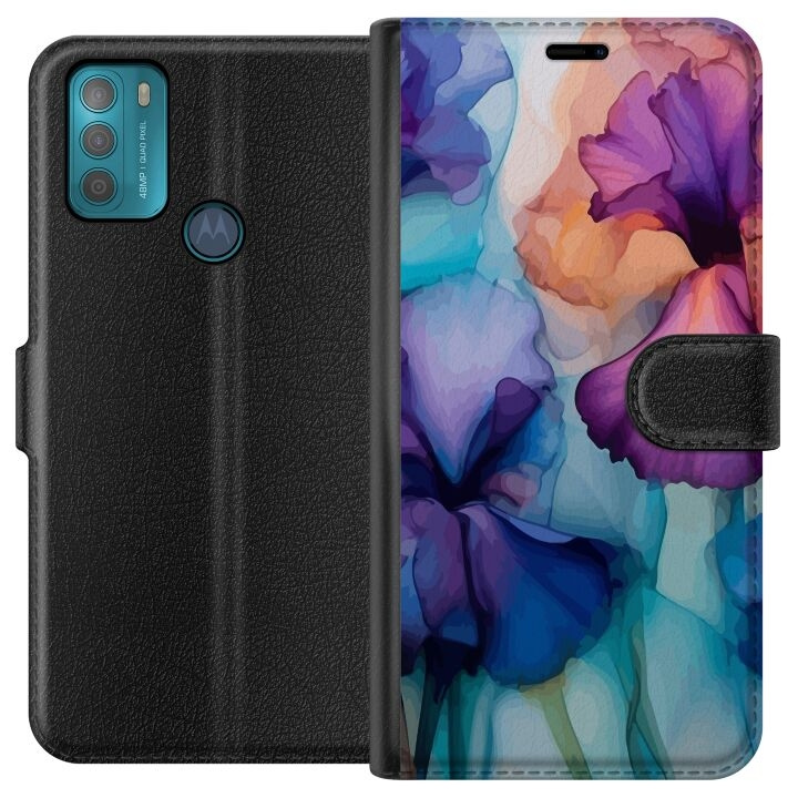 Portemonnee-hoesje voor Motorola Moto G50 met Magische bloemen ontwerp in de groep SMARTPHONE & TABLETS / Mobielbescherming / Motorola bij TP E-commerce Nordic AB (A55019)