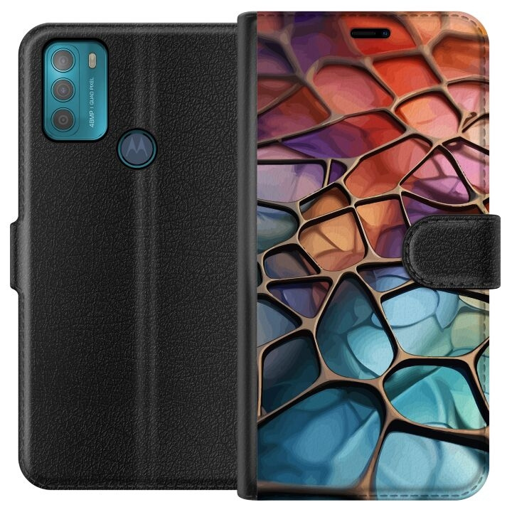 Portemonnee-hoesje voor Motorola Moto G50 met Metallic patroon ontwerp in de groep SMARTPHONE & TABLETS / Mobielbescherming / Motorola bij TP E-commerce Nordic AB (A55026)