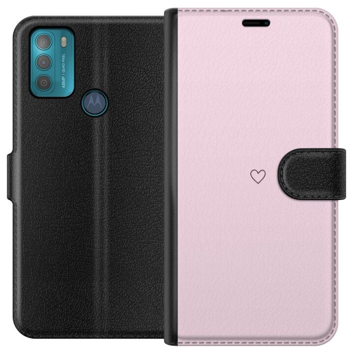 Portemonnee-hoesje voor Motorola Moto G50 met Hart ontwerp in de groep SMARTPHONE & TABLETS / Mobielbescherming / Motorola bij TP E-commerce Nordic AB (A55035)