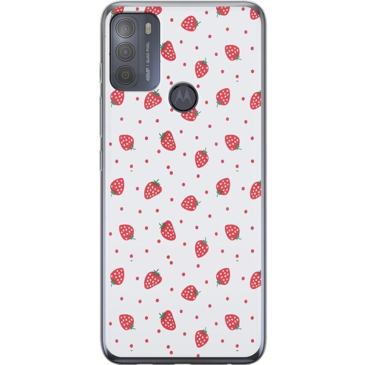 Mobiele hoes voor Motorola Moto G50 met Aardbeien ontwerp in de groep SMARTPHONE & TABLETS / Mobielbescherming / Motorola bij TP E-commerce Nordic AB (A55060)