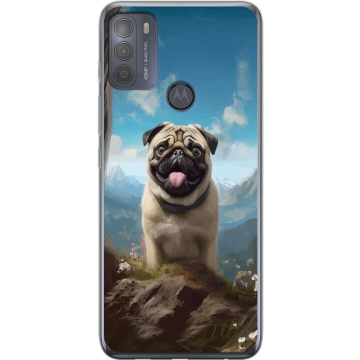 Mobiele hoes voor Motorola Moto G50 met Blije Hond ontwerp in de groep SMARTPHONE & TABLETS / Mobielbescherming / Motorola bij TP E-commerce Nordic AB (A55061)