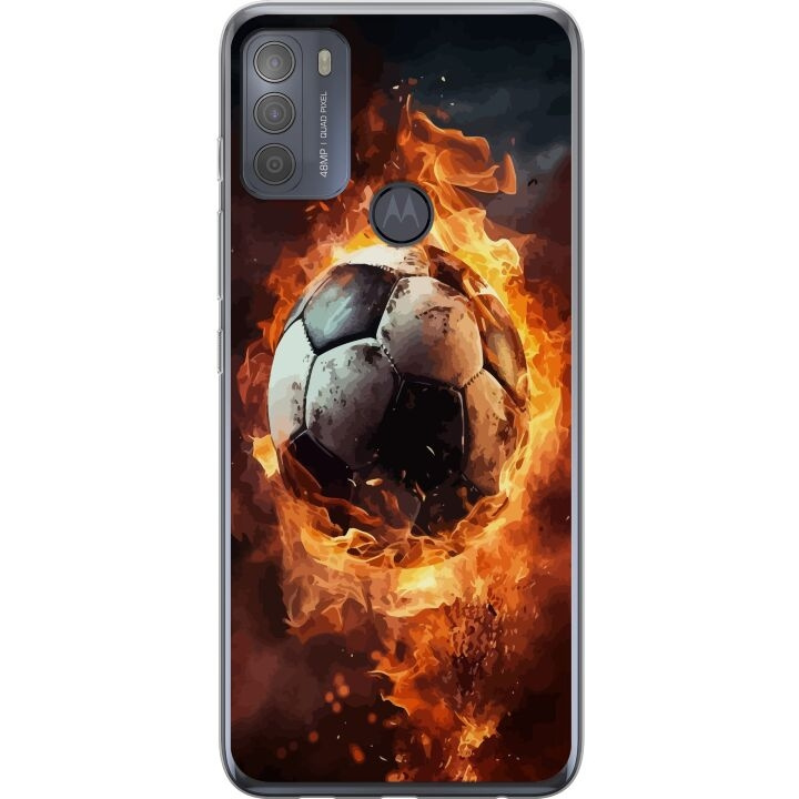 Mobiele hoes voor Motorola Moto G50 met Voetbal ontwerp in de groep SMARTPHONE & TABLETS / Mobielbescherming / Motorola bij TP E-commerce Nordic AB (A55064)