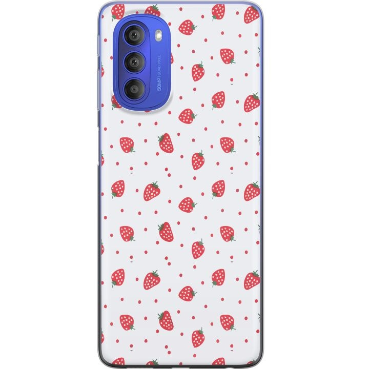 Mobiele hoes voor Motorola Moto G51 5G met Aardbeien ontwerp in de groep SMARTPHONE & TABLETS / Mobielbescherming / Motorola bij TP E-commerce Nordic AB (A55087)