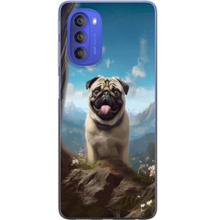 Mobiele hoes voor Motorola Moto G51 5G met Blije Hond ontwerp in de groep SMARTPHONE & TABLETS / Mobielbescherming / Motorola bij TP E-commerce Nordic AB (A55088)