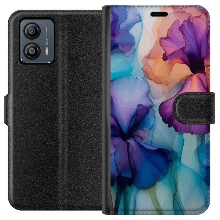 Portemonnee-hoesje voor Motorola Moto G53 met Magische bloemen ontwerp in de groep SMARTPHONE & TABLETS / Mobielbescherming / Motorola bij TP E-commerce Nordic AB (A55100)