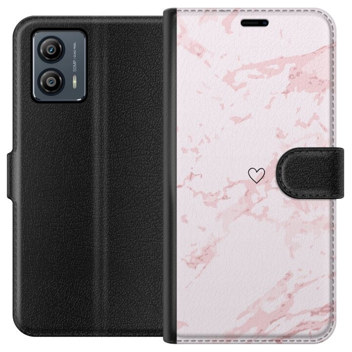 Portemonnee-hoesje voor Motorola Moto G53 met Roze Hart ontwerp in de groep SMARTPHONE & TABLETS / Mobielbescherming / Motorola bij TP E-commerce Nordic AB (A55120)