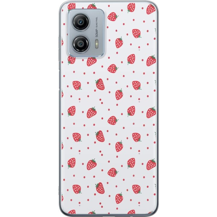 Mobiele hoes voor Motorola Moto G53 met Aardbeien ontwerp in de groep SMARTPHONE & TABLETS / Mobielbescherming / Motorola bij TP E-commerce Nordic AB (A55141)