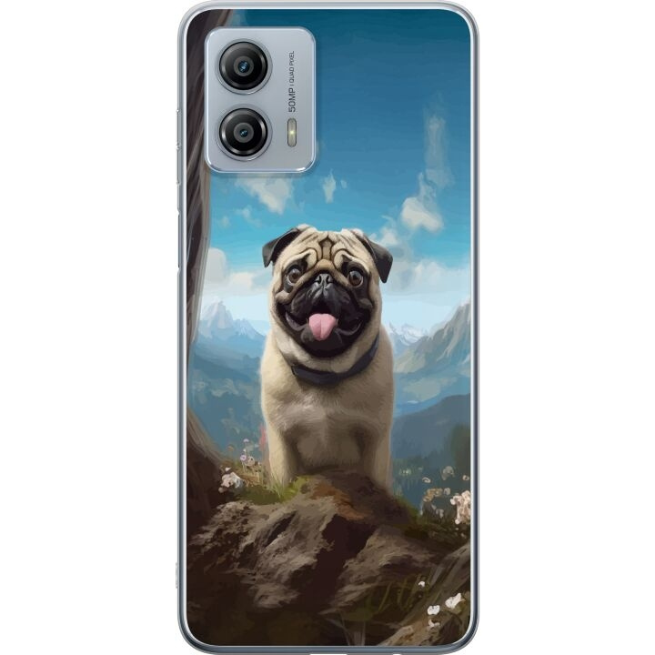 Mobiele hoes voor Motorola Moto G53 met Blije Hond ontwerp in de groep SMARTPHONE & TABLETS / Mobielbescherming / Motorola bij TP E-commerce Nordic AB (A55142)