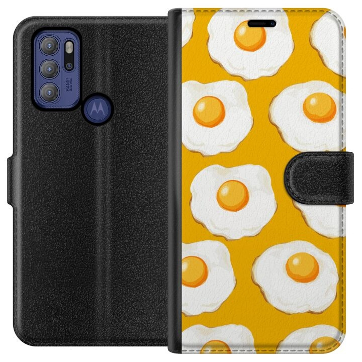 Portemonnee-hoesje voor Motorola Moto G60S met Gebakken ei ontwerp in de groep SMARTPHONE & TABLETS / Mobielbescherming / Motorola bij TP E-commerce Nordic AB (A55180)