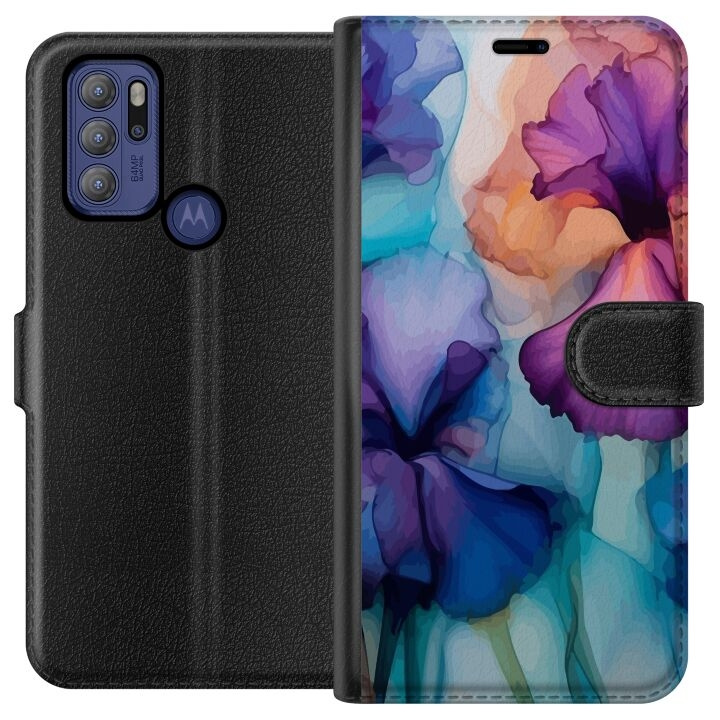 Portemonnee-hoesje voor Motorola Moto G60S met Magische bloemen ontwerp in de groep SMARTPHONE & TABLETS / Mobielbescherming / Motorola bij TP E-commerce Nordic AB (A55181)