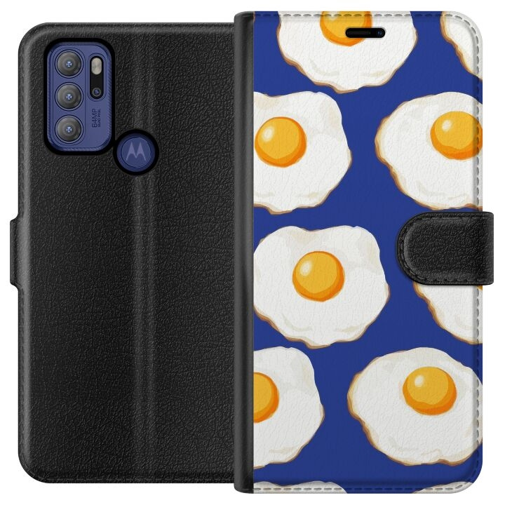 Portemonnee-hoesje voor Motorola Moto G60S met Gebakken eieren ontwerp in de groep SMARTPHONE & TABLETS / Mobielbescherming / Motorola bij TP E-commerce Nordic AB (A55184)