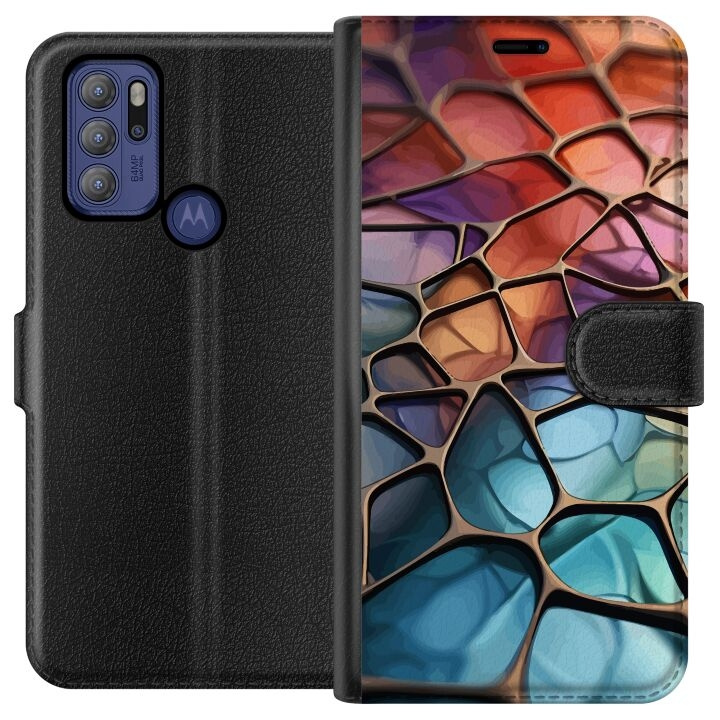 Portemonnee-hoesje voor Motorola Moto G60S met Metallic patroon ontwerp in de groep SMARTPHONE & TABLETS / Mobielbescherming / Motorola bij TP E-commerce Nordic AB (A55188)