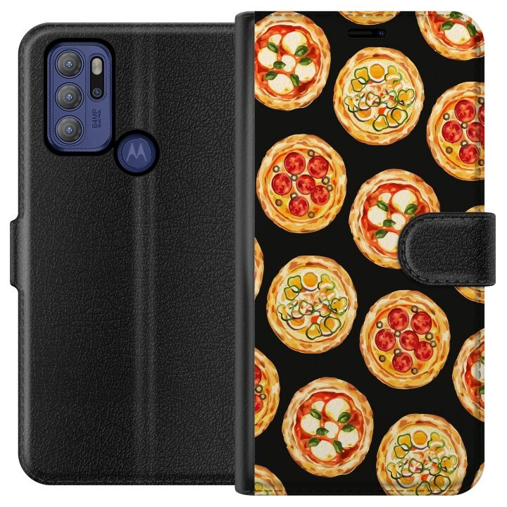 Portemonnee-hoesje voor Motorola Moto G60S met Pizza ontwerp in de groep SMARTPHONE & TABLETS / Mobielbescherming / Motorola bij TP E-commerce Nordic AB (A55191)