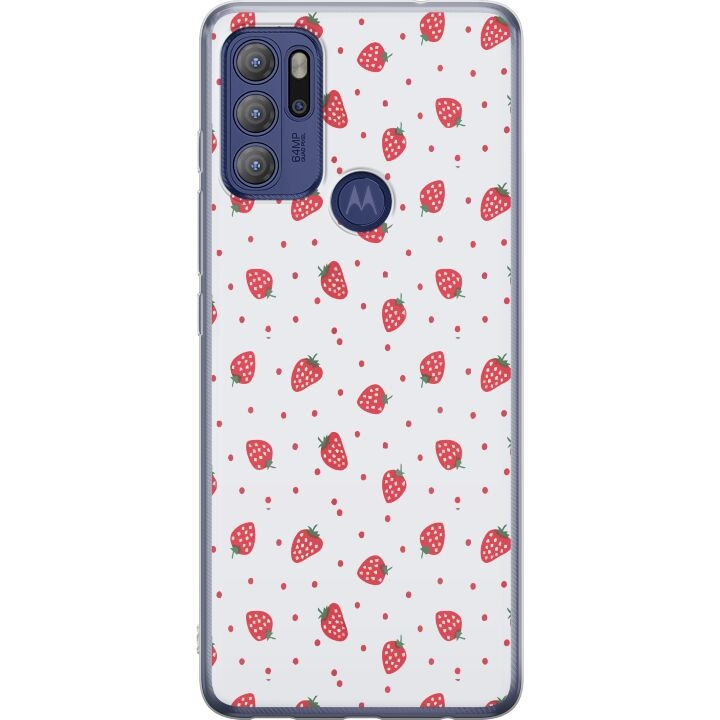 Mobiele hoes voor Motorola Moto G60S met Aardbeien ontwerp in de groep SMARTPHONE & TABLETS / Mobielbescherming / Motorola bij TP E-commerce Nordic AB (A55222)