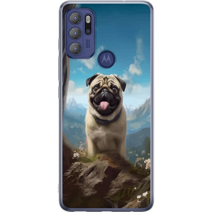 Mobiele hoes voor Motorola Moto G60S met Blije Hond ontwerp in de groep SMARTPHONE & TABLETS / Mobielbescherming / Motorola bij TP E-commerce Nordic AB (A55223)