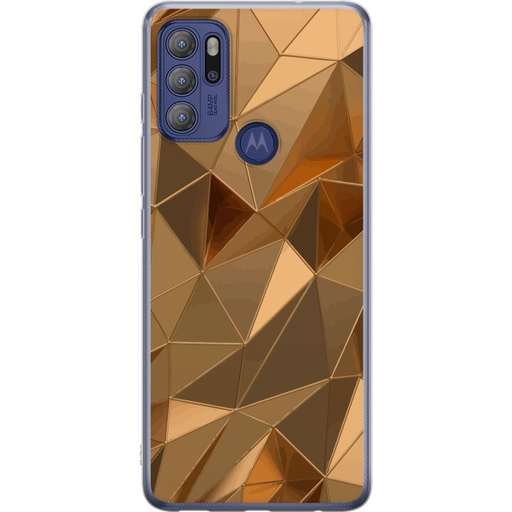 Mobiele hoes voor Motorola Moto G60S met 3D Goud ontwerp in de groep SMARTPHONE & TABLETS / Mobielbescherming / Motorola bij TP E-commerce Nordic AB (A55229)