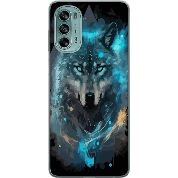 Mobiele hoes voor Motorola Moto G62 5G met Wolf ontwerp in de groep SMARTPHONE & TABLETS / Mobielbescherming / Motorola bij TP E-commerce Nordic AB (A55237)