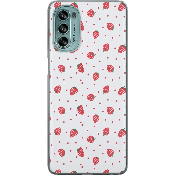 Mobiele hoes voor Motorola Moto G62 5G met Aardbeien ontwerp in de groep SMARTPHONE & TABLETS / Mobielbescherming / Motorola bij TP E-commerce Nordic AB (A55249)