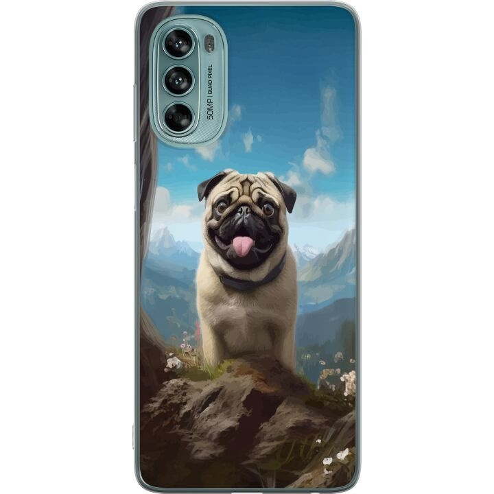 Mobiele hoes voor Motorola Moto G62 5G met Blije Hond ontwerp in de groep SMARTPHONE & TABLETS / Mobielbescherming / Motorola bij TP E-commerce Nordic AB (A55250)