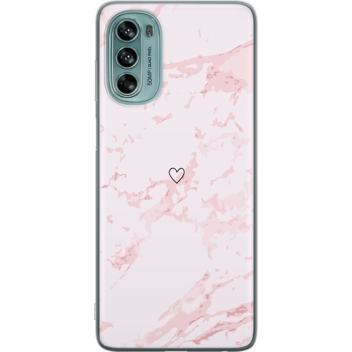 Mobiele hoes voor Motorola Moto G62 5G met Roze Hart ontwerp in de groep SMARTPHONE & TABLETS / Mobielbescherming / Motorola bij TP E-commerce Nordic AB (A55255)