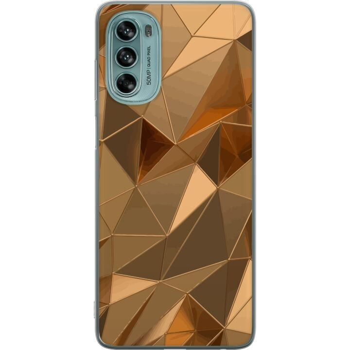 Mobiele hoes voor Motorola Moto G62 5G met 3D Goud ontwerp in de groep SMARTPHONE & TABLETS / Mobielbescherming / Motorola bij TP E-commerce Nordic AB (A55256)