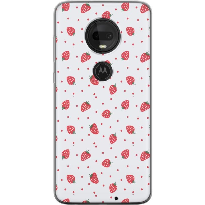 Mobiele hoes voor Motorola Moto G7 met Aardbeien ontwerp in de groep SMARTPHONE & TABLETS / Mobielbescherming / Motorola bij TP E-commerce Nordic AB (A55276)