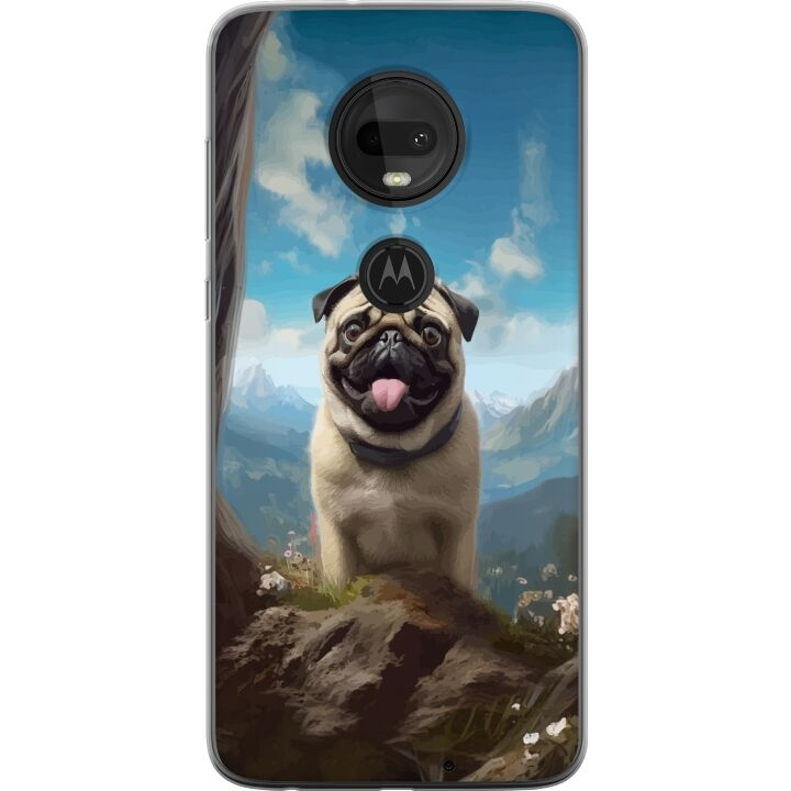 Mobiele hoes voor Motorola Moto G7 met Blije Hond ontwerp in de groep SMARTPHONE & TABLETS / Mobielbescherming / Motorola bij TP E-commerce Nordic AB (A55277)