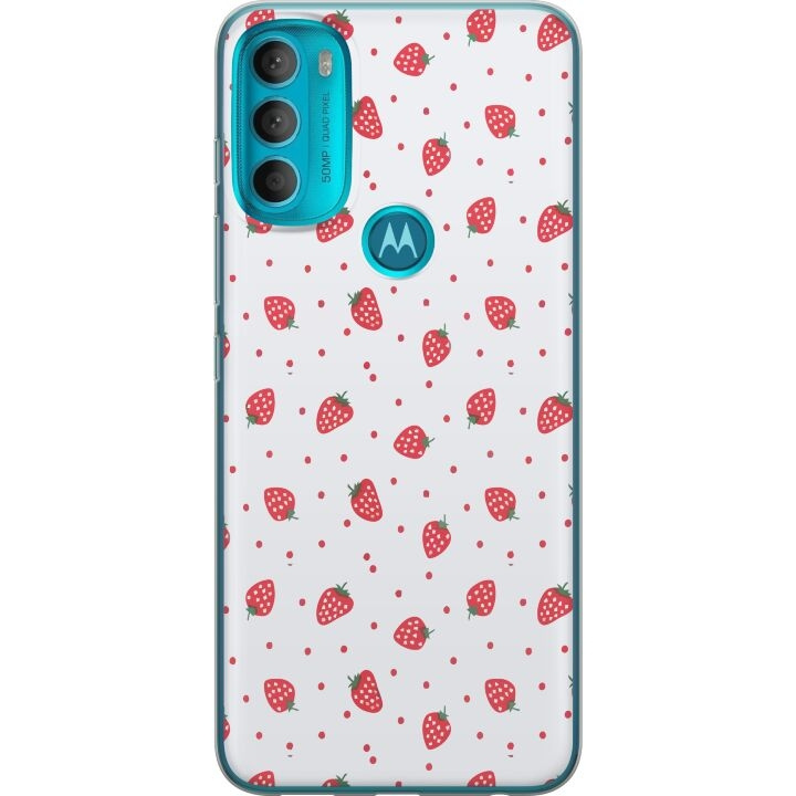 Mobiele hoes voor Motorola Moto G71 5G met Aardbeien ontwerp in de groep SMARTPHONE & TABLETS / Mobielbescherming / Motorola bij TP E-commerce Nordic AB (A55303)