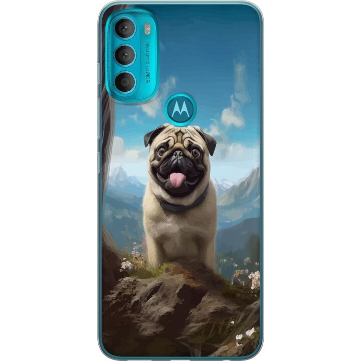 Mobiele hoes voor Motorola Moto G71 5G met Blije Hond ontwerp in de groep SMARTPHONE & TABLETS / Mobielbescherming / Motorola bij TP E-commerce Nordic AB (A55304)