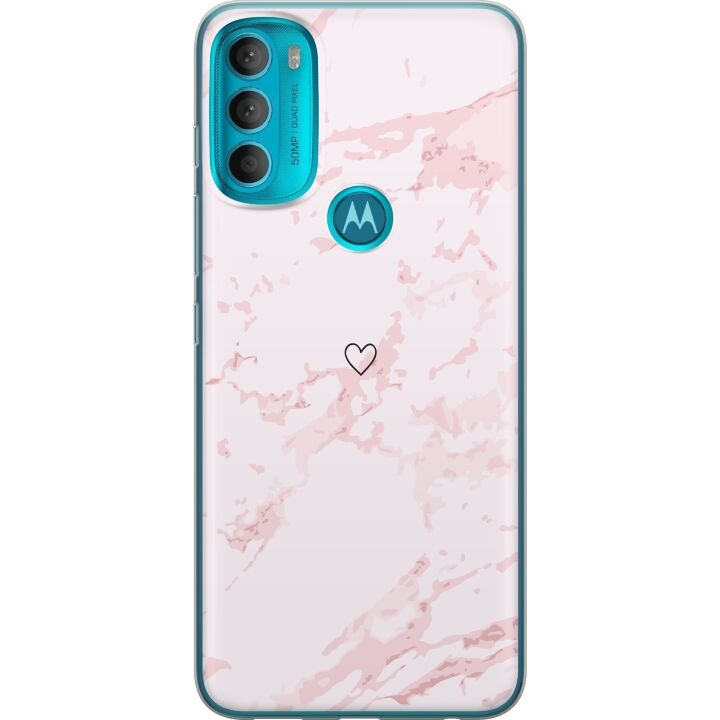 Mobiele hoes voor Motorola Moto G71 5G met Roze Hart ontwerp in de groep SMARTPHONE & TABLETS / Mobielbescherming / Motorola bij TP E-commerce Nordic AB (A55309)