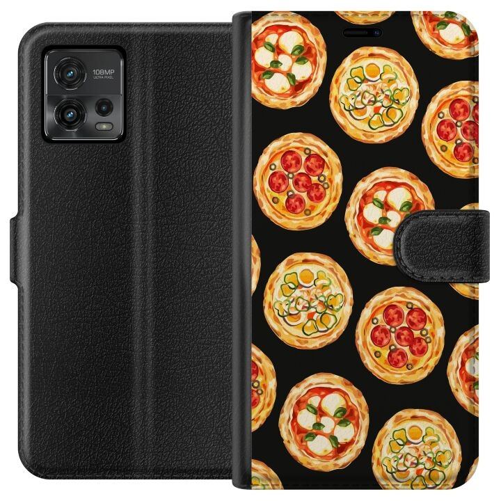 Portemonnee-hoesje voor Motorola Moto G72 met Pizza ontwerp in de groep SMARTPHONE & TABLETS / Mobielbescherming / Motorola bij TP E-commerce Nordic AB (A55326)