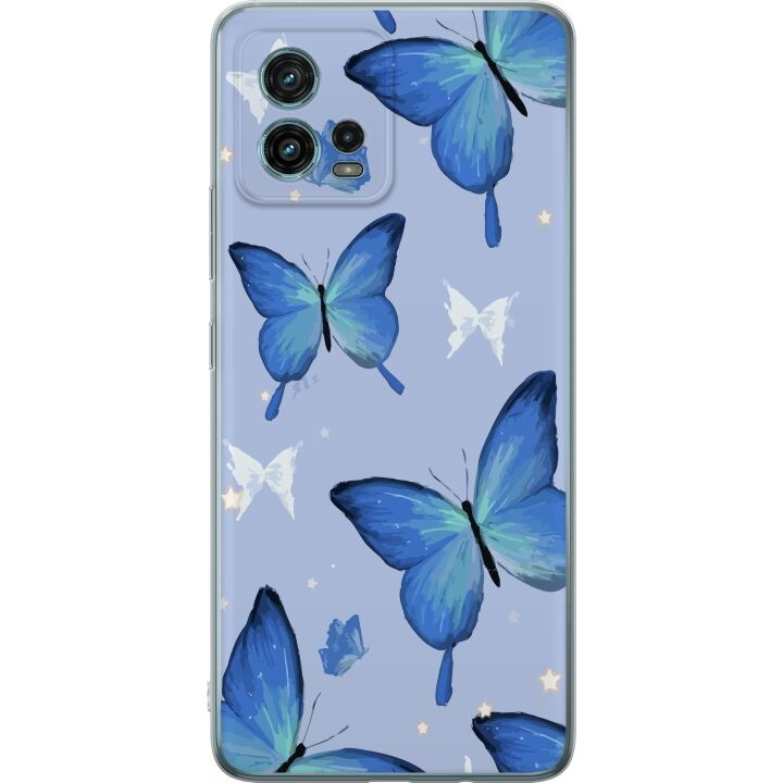 Mobiele hoes voor Motorola Moto G72 met Blauwe vlinders ontwerp in de groep SMARTPHONE & TABLETS / Mobielbescherming / Motorola bij TP E-commerce Nordic AB (A55356)