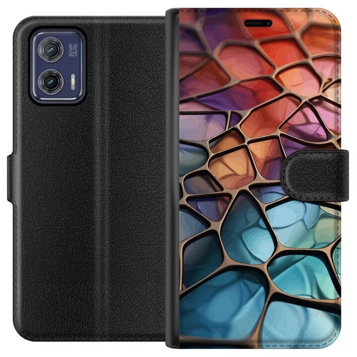 Portemonnee-hoesje voor Motorola Moto G73 met Metallic patroon ontwerp in de groep SMARTPHONE & TABLETS / Mobielbescherming / Motorola bij TP E-commerce Nordic AB (A55377)