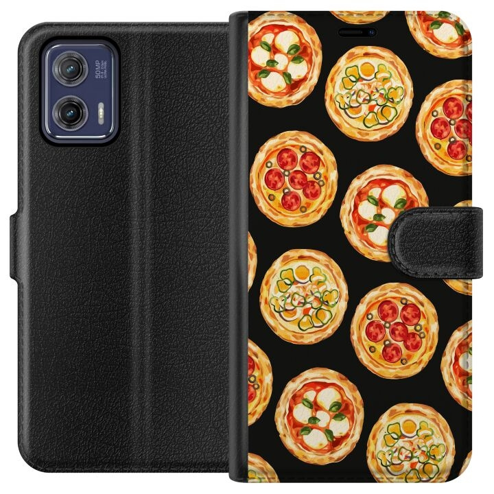 Portemonnee-hoesje voor Motorola Moto G73 met Pizza ontwerp in de groep SMARTPHONE & TABLETS / Mobielbescherming / Motorola bij TP E-commerce Nordic AB (A55380)