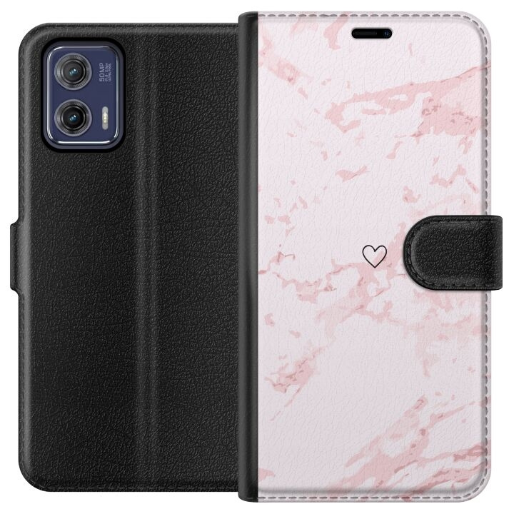 Portemonnee-hoesje voor Motorola Moto G73 met Roze Hart ontwerp in de groep SMARTPHONE & TABLETS / Mobielbescherming / Motorola bij TP E-commerce Nordic AB (A55390)