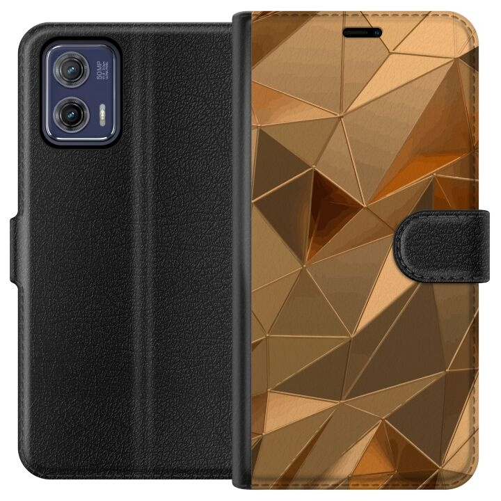 Portemonnee-hoesje voor Motorola Moto G73 met 3D Goud ontwerp in de groep SMARTPHONE & TABLETS / Mobielbescherming / Motorola bij TP E-commerce Nordic AB (A55391)