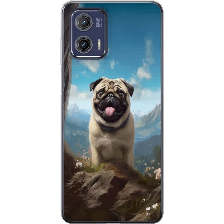 Mobiele hoes voor Motorola Moto G73 met Blije Hond ontwerp in de groep SMARTPHONE & TABLETS / Mobielbescherming / Motorola bij TP E-commerce Nordic AB (A55412)