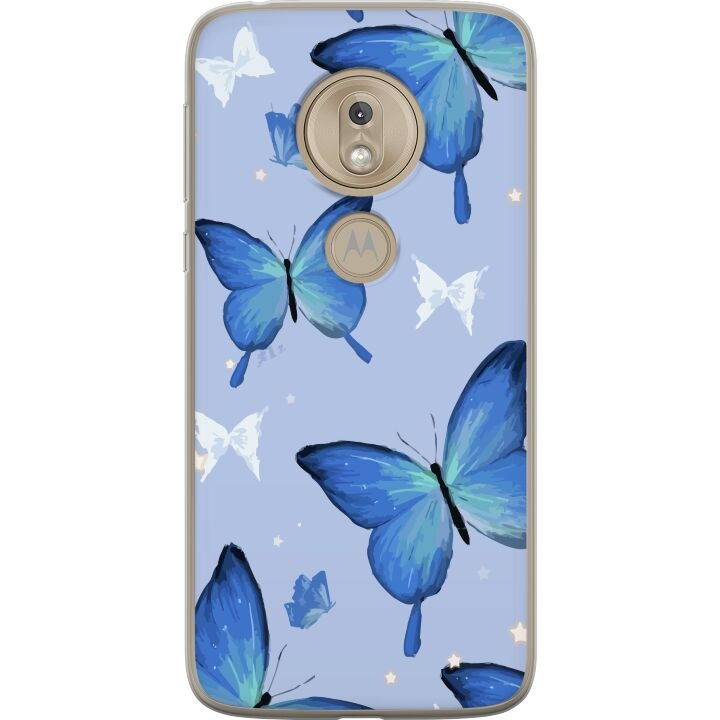 Mobiele hoes voor Motorola Moto G7 Play met Blauwe vlinders ontwerp in de groep SMARTPHONE & TABLETS / Mobielbescherming / Motorola bij TP E-commerce Nordic AB (A55464)