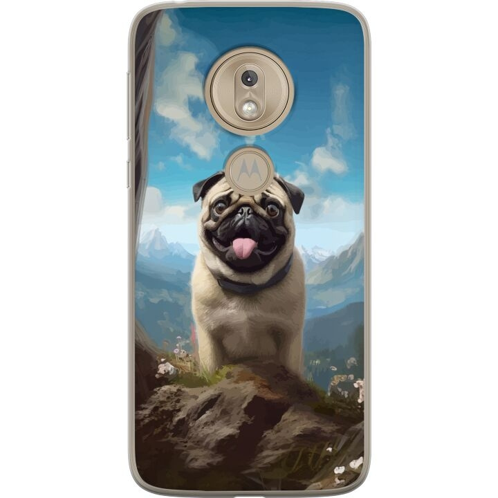 Mobiele hoes voor Motorola Moto G7 Play met Blije Hond ontwerp in de groep SMARTPHONE & TABLETS / Mobielbescherming / Motorola bij TP E-commerce Nordic AB (A55466)