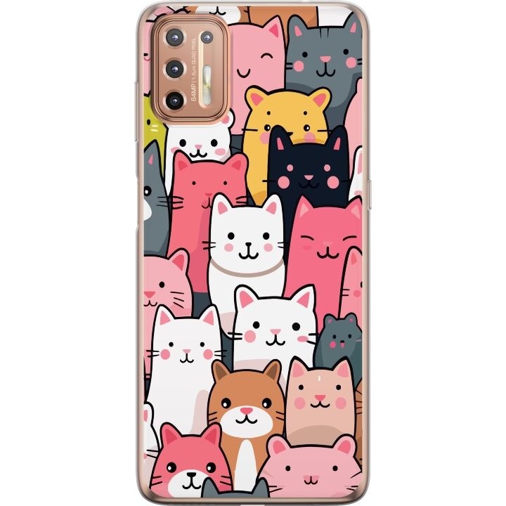 Mobiele hoes voor Motorola Moto G9 Plus met Kattenpatroon ontwerp in de groep SMARTPHONE & TABLETS / Mobielbescherming / Motorola bij TP E-commerce Nordic AB (A55537)