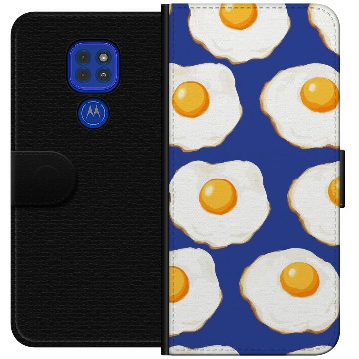 Portemonnee-hoesje voor Motorola Moto G9 Play met Gebakken eieren ontwerp in de groep SMARTPHONE & TABLETS / Mobielbescherming / Motorola bij TP E-commerce Nordic AB (A55589)