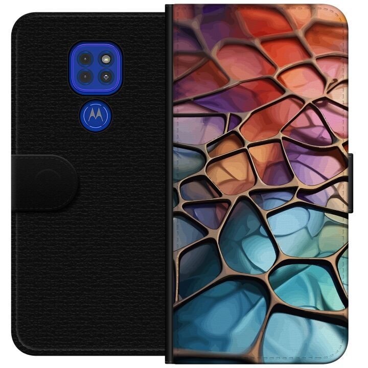 Portemonnee-hoesje voor Motorola Moto G9 Play met Metallic patroon ontwerp in de groep SMARTPHONE & TABLETS / Mobielbescherming / Motorola bij TP E-commerce Nordic AB (A55593)